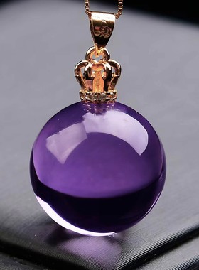 紫水晶单珠转运球项链有球必应