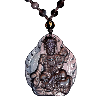 黄金眼黑曜石普贤菩萨吊坠属龙蛇