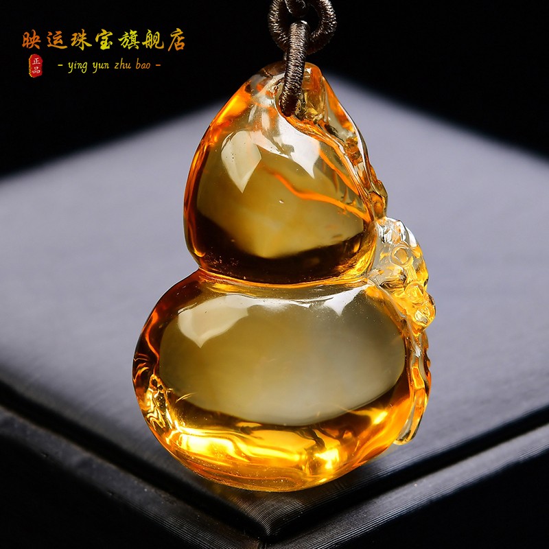黄水晶福禄平安吊坠葫芦蝙蝠平安