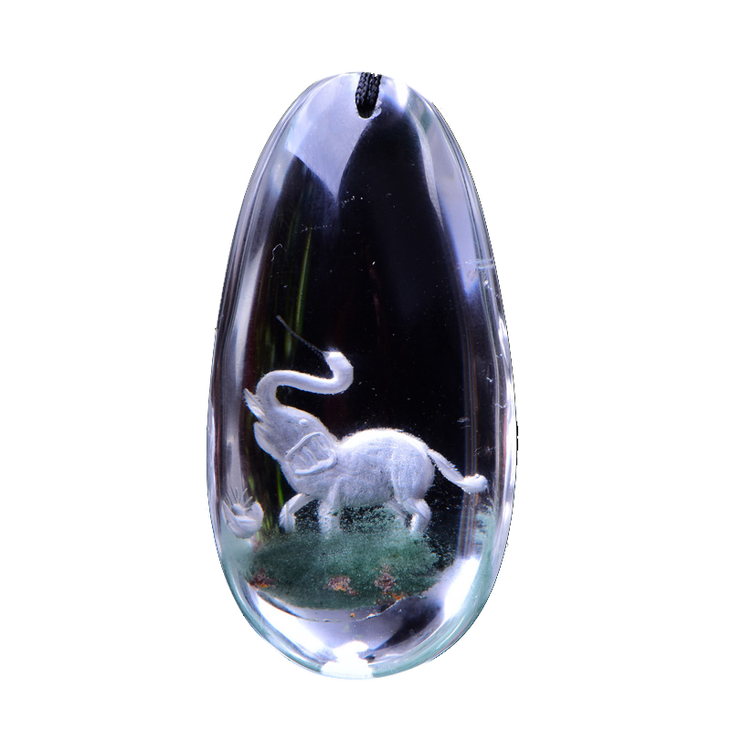 绿幽灵水晶生肖吊坠大象挂饰吉祥