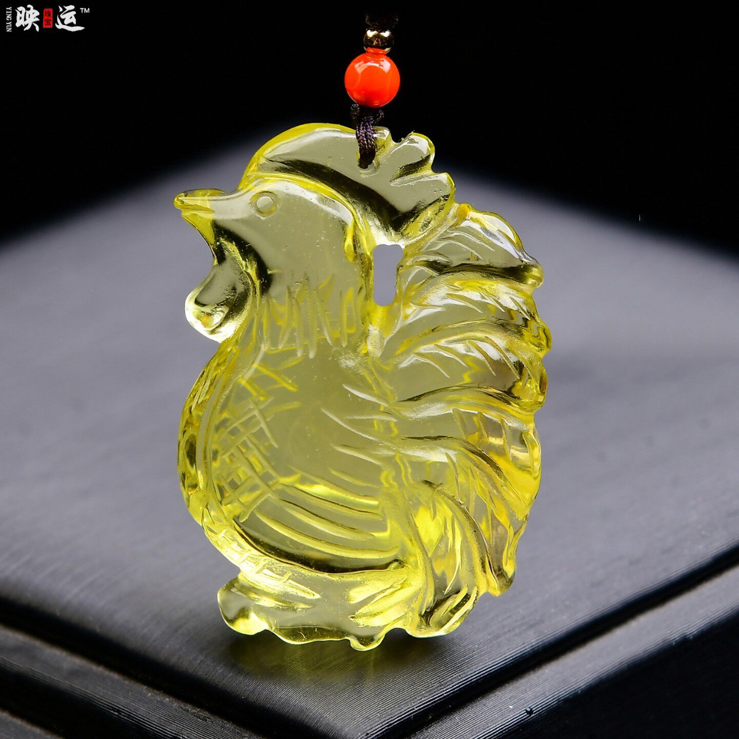 黄水晶立体生肖鸡吉祥物吊坠旺财