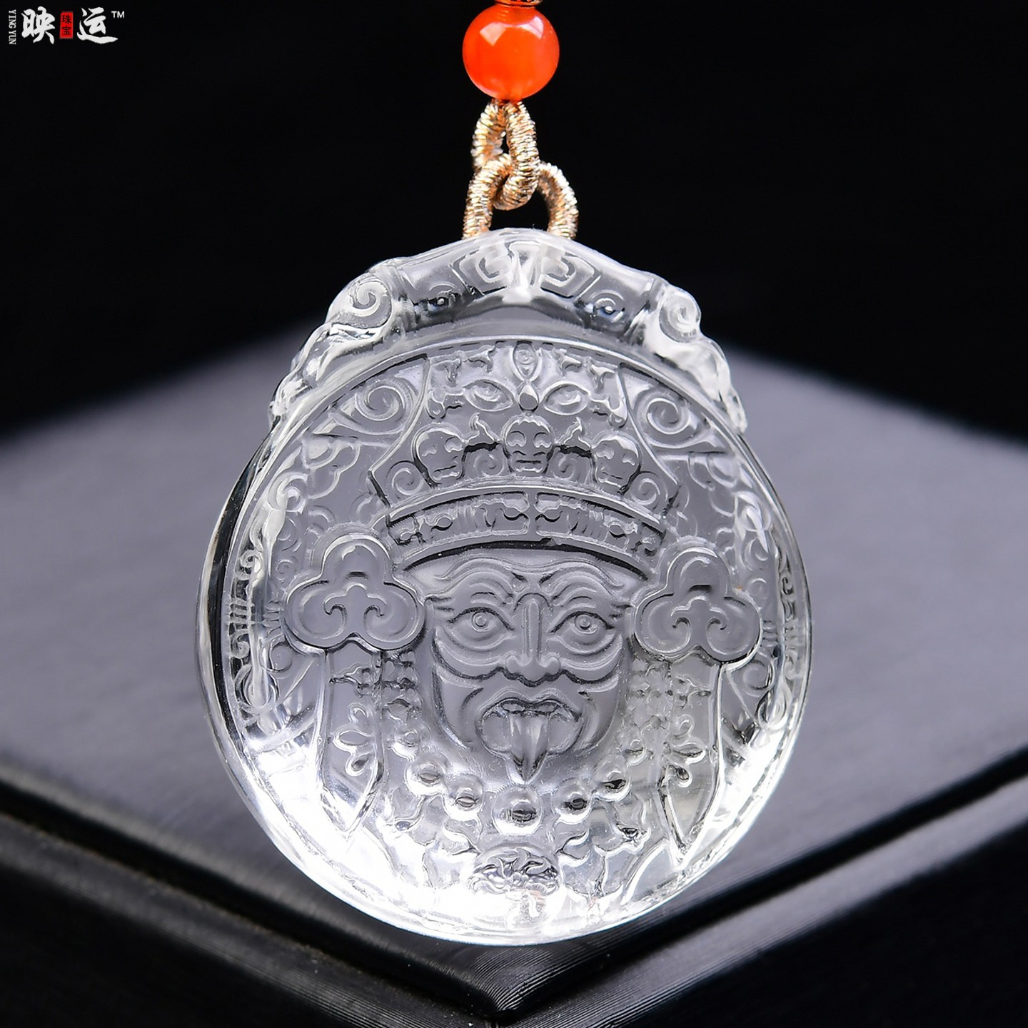 白水晶藏族扎基拉姆财神吊坠挂件