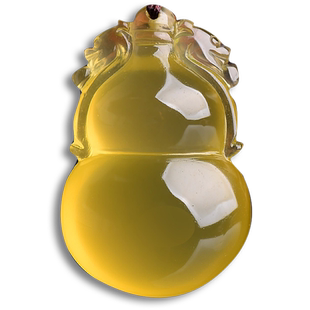 礼物黄水晶石葫芦项链灵葫福禄水晶饰品水晶发晶葫芦吊坠男女