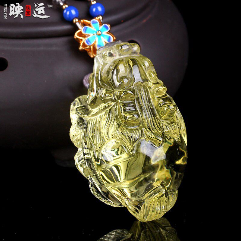 黄水晶龙龟吊坠玄武神兽龟龙头龟