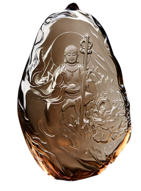 茶水晶地藏王菩萨吊坠本命