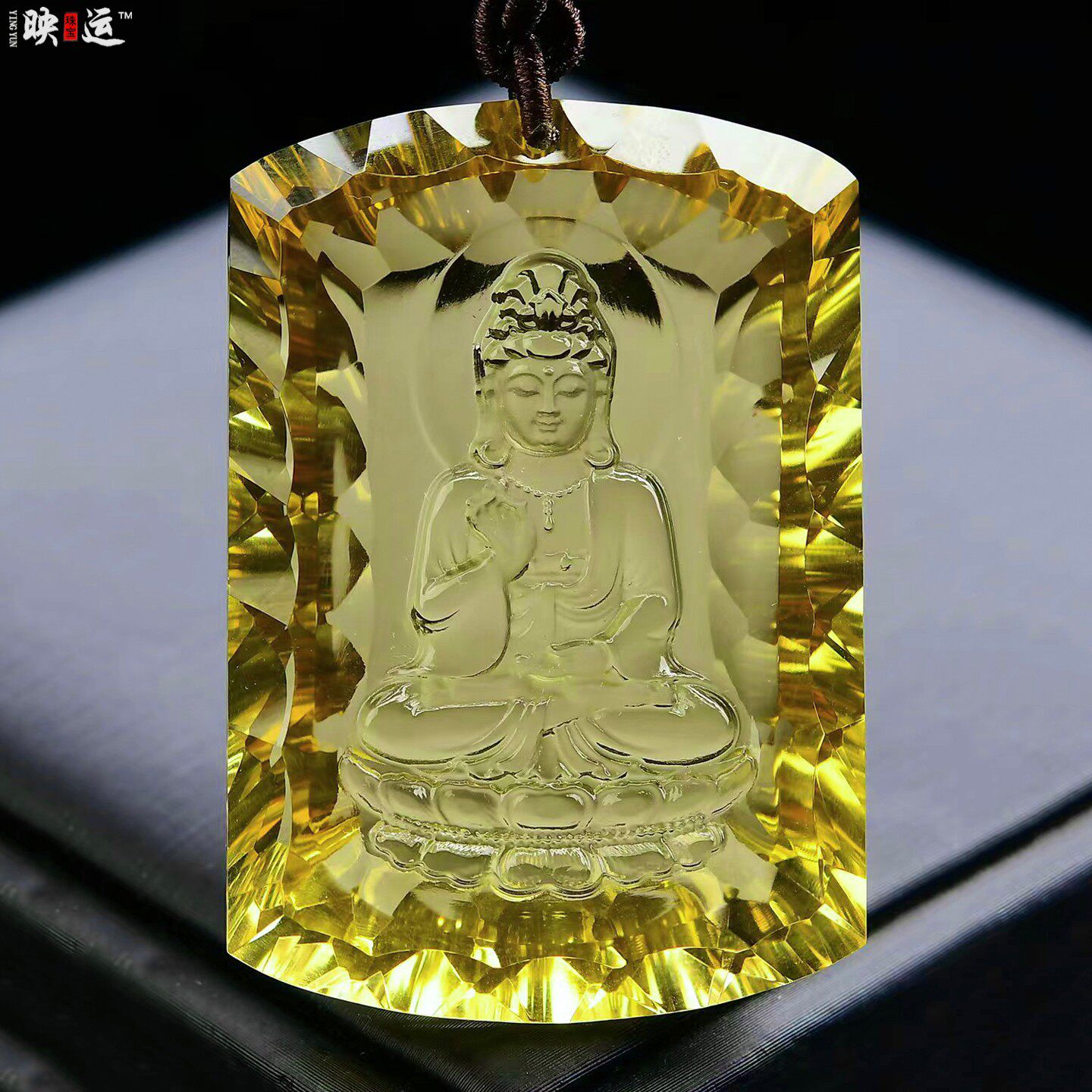 黄水晶观音菩萨吊坠观世音菩萨