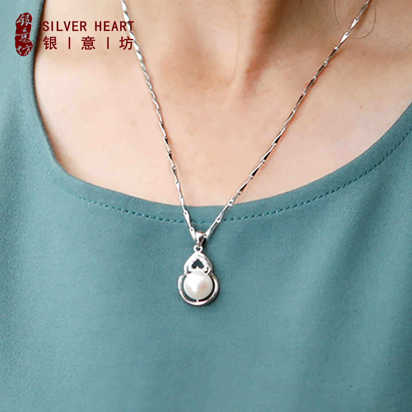 葫芦项链送妈妈淡水珍珠吊坠999纯银吊坠女款适合送给母亲的礼物