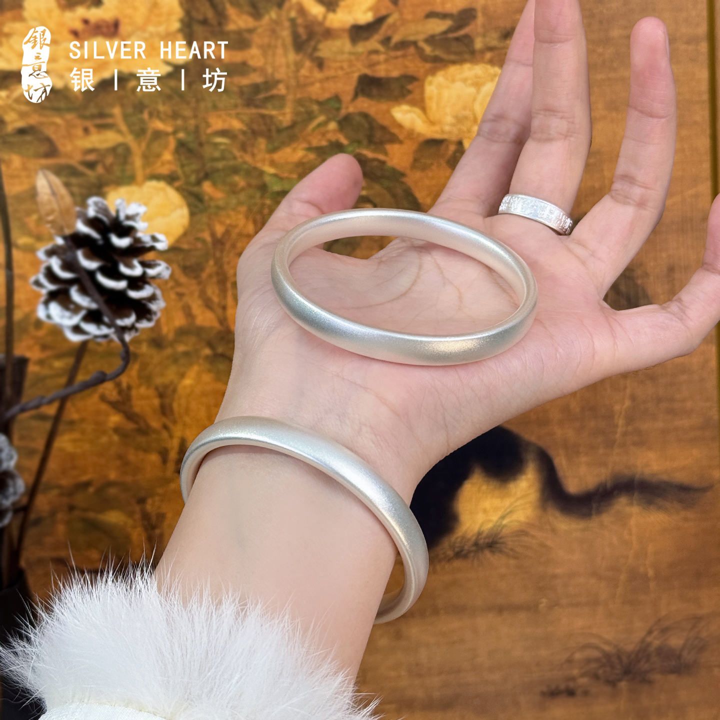 泥鳅背银手镯女9999纯银年轻款