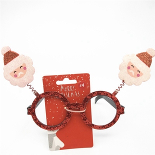 props photo 圣诞聚会派对装 饰拍照道具圣诞老人夸张眼镜框Santa