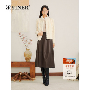 立领母貂拼貂水貂毛皮草 月牙纹短款 YINER音儿专选2025冬季 新款