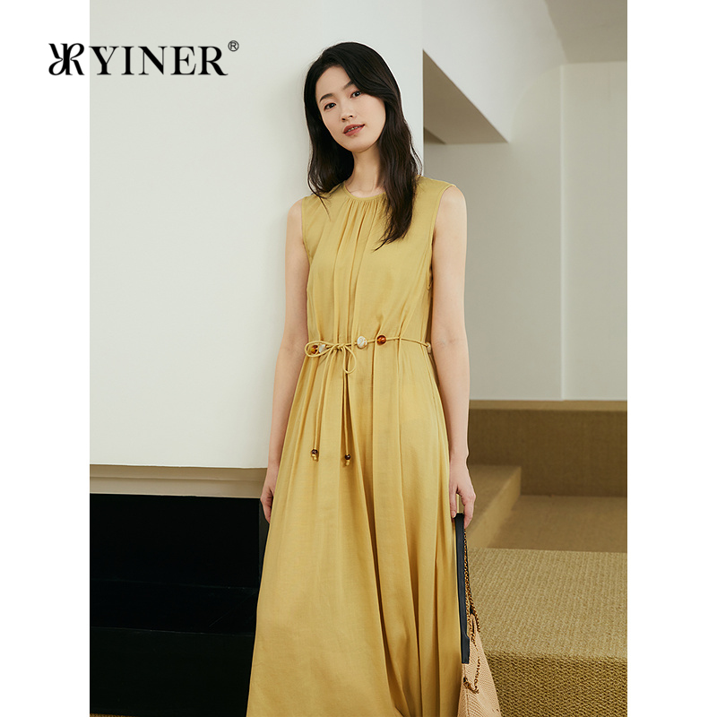 【天丝+亚麻】YINER音儿专选2025夏季新款波西米亚风无袖连
