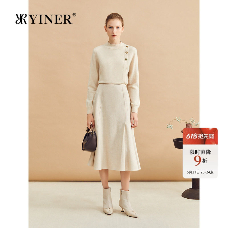 【100A级山羊绒】YINER音儿冬季法式轻柔毛针织衫