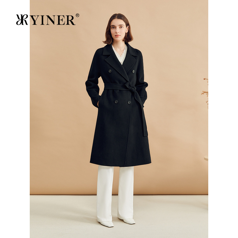 【100美丽诺羊毛】YINER音儿专选冬季双面毛呢大衣外