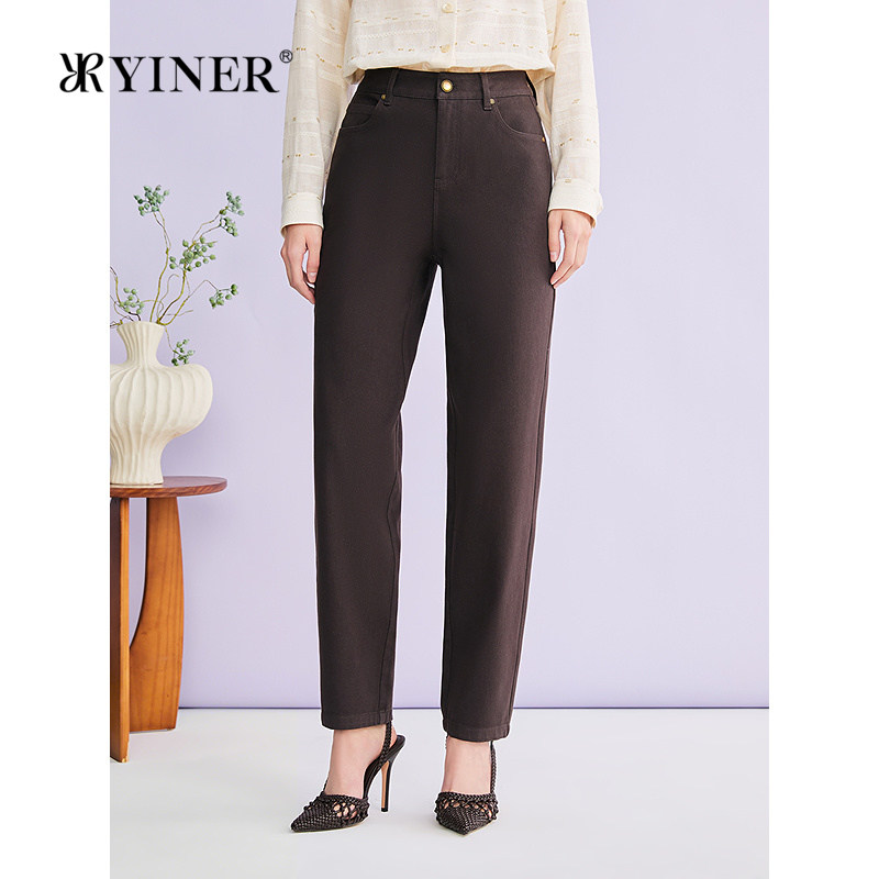 YINER音儿2026夏季新款时尚通勤百搭棉弹直筒小脚休闲牛仔铅