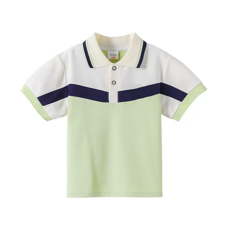 琵琶熊儿童POLO衫短袖小学生校服夏季 中大童翻领T恤女童毕业班服