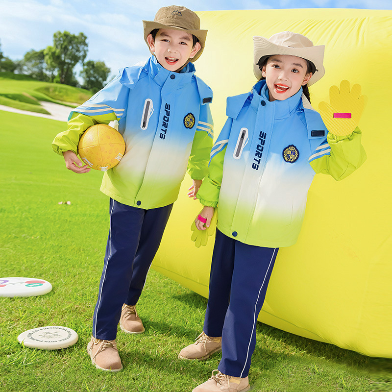 中小学生校服套装冬季冲锋衣三件套春秋装幼儿园园服儿童班服秋冬