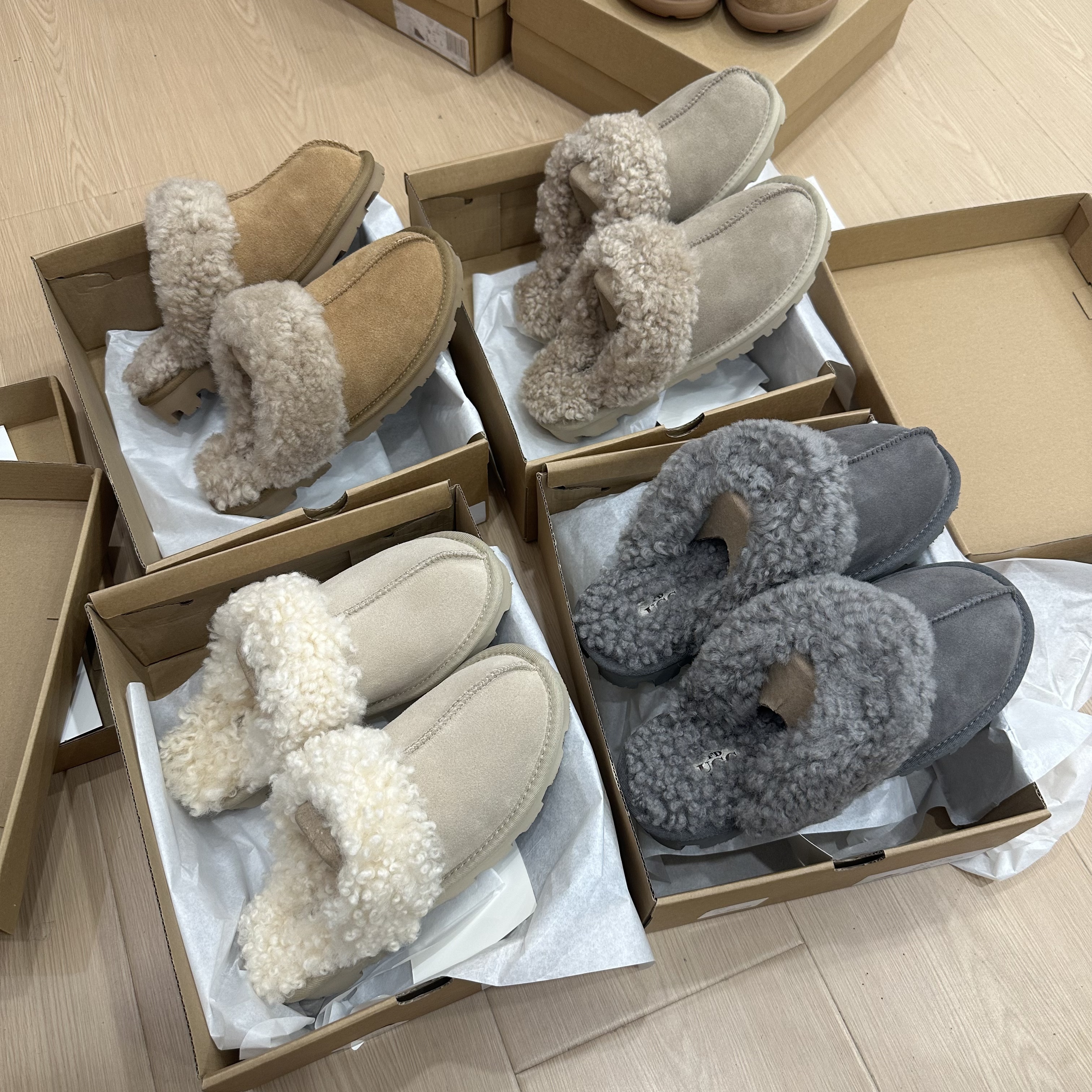 桑坡村羊皮毛一体雪地女冬季新款网红卷毛星拖时尚百搭毛毛拖鞋女