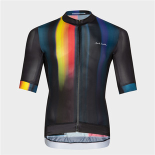 Paul Smith Black Race Fit Cycling Jersey渐变艺术条纹骑行车衣
