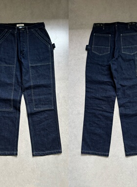 咔叽14oz原色脱浆纯棉重磅双袋双层CHOPPE BUILDER秋冬机车工装裤