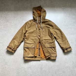 咔叽纯棉重磅无填充物N1高密派克复古连帽短大衣夹克秋季 花囚犯风