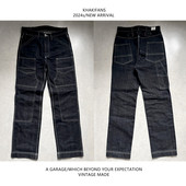 咔叽范DERRICKMAN14盎原色重磅井下作业纯棉磨毛工装 裤 标准直筒