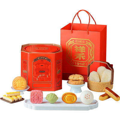 祥禾饽饽铺祥禾年美福桶中式糕点礼盒910g