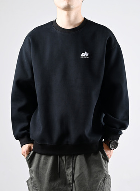 XGI 卫衣男女款加绒2025秋冬季重磅宽松休闲新款套头无帽圆领上衣