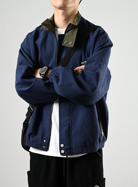 XGI日系复古潮牌百搭中性水洗工装加绒外套男女休闲宽松秋冬夹克