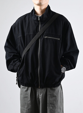 XGI 立领夹克外套男cleanfit春秋季美式复古水洗休闲工装风上衣