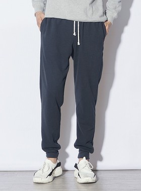 XGI 秋季运动裤男加绒卫裤收口小脚裤子冬季宽松束脚裤休闲裤长裤