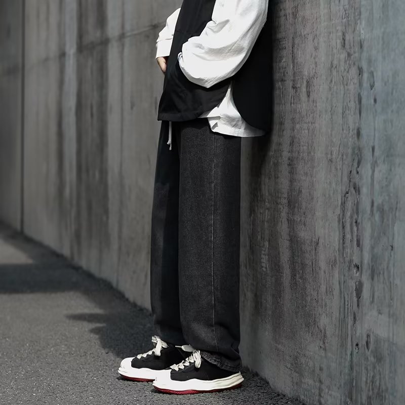 2025春美式高街男直筒港风宽松水洗牛仔裤K308P35,男装牛仔裤,星座1108-1