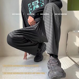 2025男新款显瘦休闲九分裤直筒垂坠感阔腿西裤休闲裤K09P35