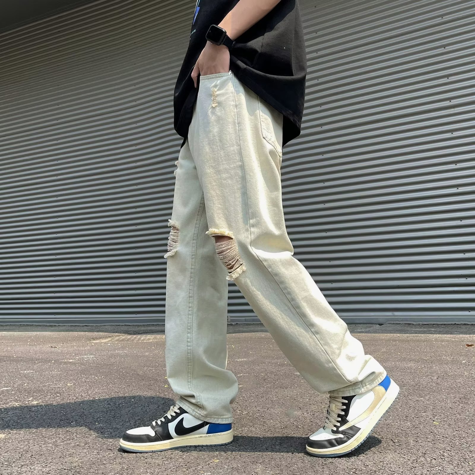 2025夏季新款男士破洞牛仔裤K1613P40,男装牛仔裤,星座1108-1