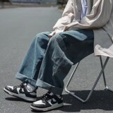 2025春季宽松阔腿灯笼裤日系复古直筒休闲水洗牛仔裤男K3121P50，男装牛仔裤，星座1108-1