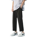 2025夏季薄款九分阔腿冰丝休闲裤男宽松ins直筒垂感K915P20，男装休闲裤，星座1108-1