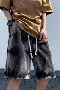 2025夏季新款潮流扎染男士牛仔短裤 DK6675 P45图片