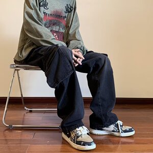 2025春中腰帅气直脚微弹慵懒男长裤青春潮流潮牛仔裤 K902 P58图片