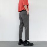 2025夏季新款痞帅直筒修身九分裤韩版潮流垂感休闲西裤XK224P40，男装西裤，星座1108-1