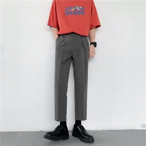 2025夏季新款痞帅直筒修身九分裤韩版潮流垂感休闲西裤 XK224 P40图片