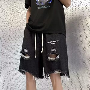 2025夏季新款宽松破洞牛仔短裤 K2122 P40图片