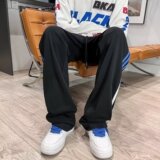 2025春秋新款裤子男条纹运动卫裤宽松直筒长裤休闲裤K109P30，男装休闲裤，星座1108-1