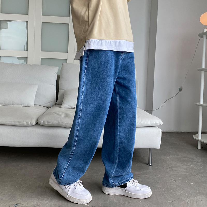港风2025新款牛仔裤男宽松经典直筒拖牛仔长裤K360P40,男装牛仔裤,星座1108-1