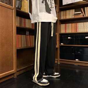 2025春织带裤子韩版垂感小众百搭休闲裤宽松直筒拖地裤 K722 P33图片