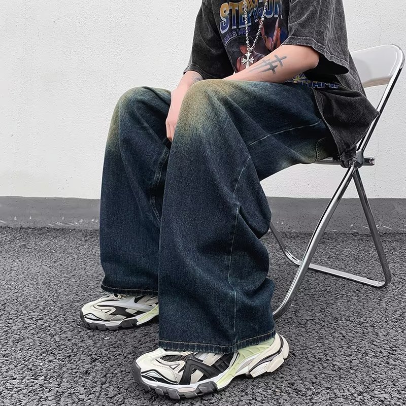 2025新款牛仔裤文艺男简约长裤高腰休闲牛仔裤子K911P55,男装牛仔裤,星座1108-1