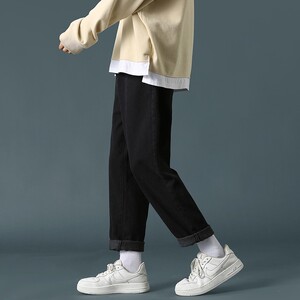 2025春夏新款港风新款潮流百搭阔腿牛仔裤男 NZ01-P35图片