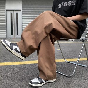 2025新款男宽松型日系简约纯色休闲裤潮K2925P38