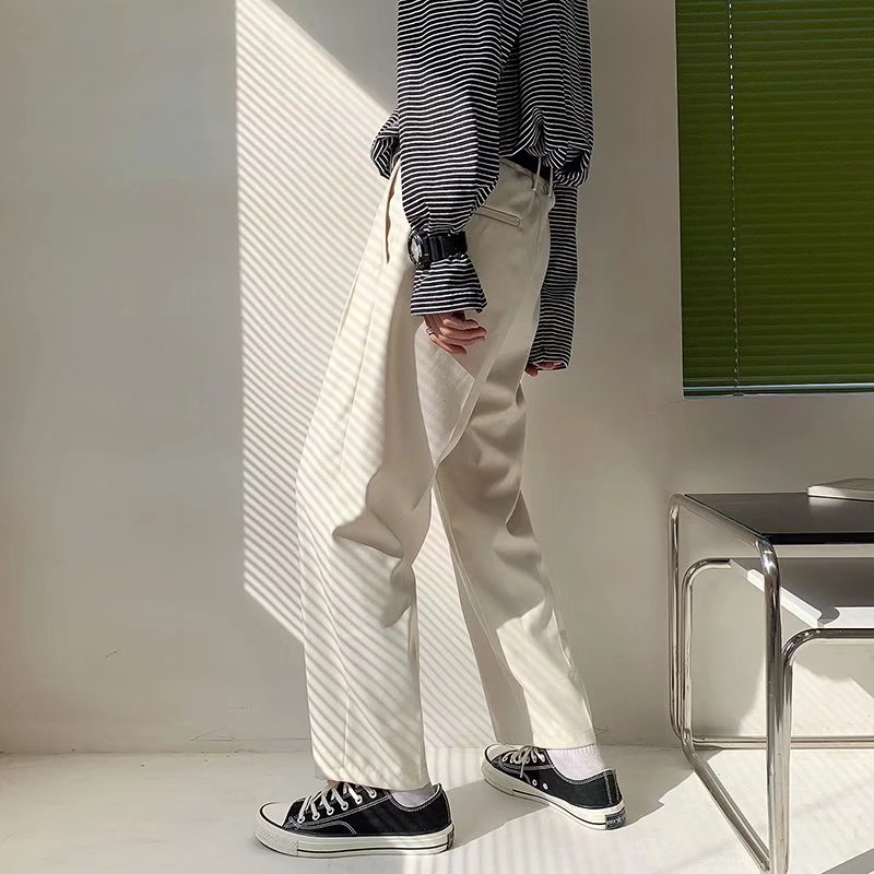 2025男新款显瘦休闲九分裤直筒垂坠感阔腿西裤休闲裤K09P35,男装西裤,星座1108-1