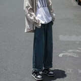 2025春季宽松阔腿灯笼裤日系复古直筒休闲水洗牛仔裤男K3121P50，男装牛仔裤，星座1108-1