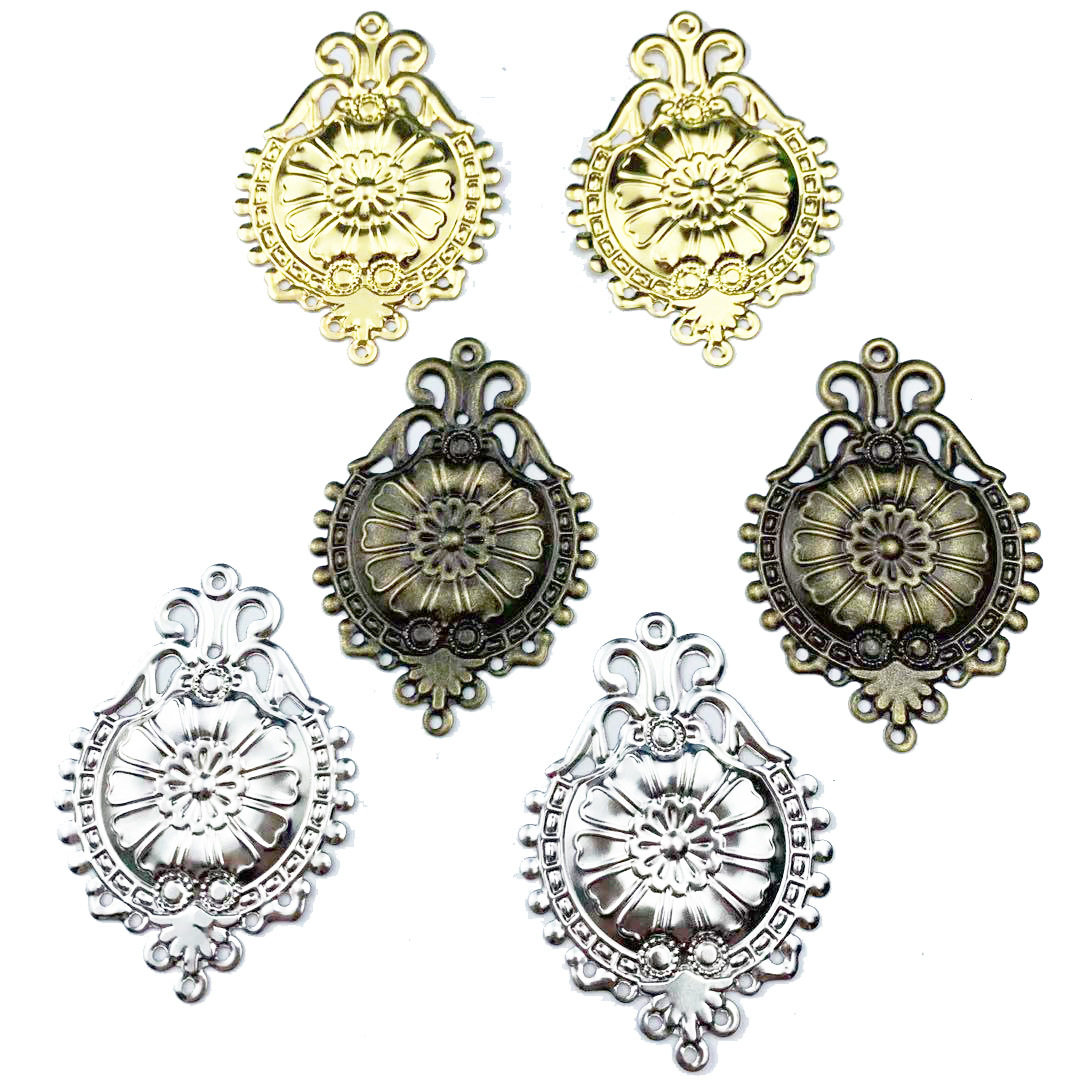 diy饰品配件46*66mm复古头饰配件 横店剧组吊钟金属片饰品材料