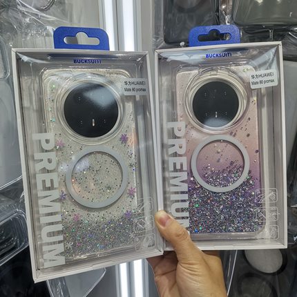 新款炫彩星沙闪粉华为Mate80ProMax手机壳磁吸全包防摔华为Mate80星钻保护套Mate70ProMax闪钻手机套